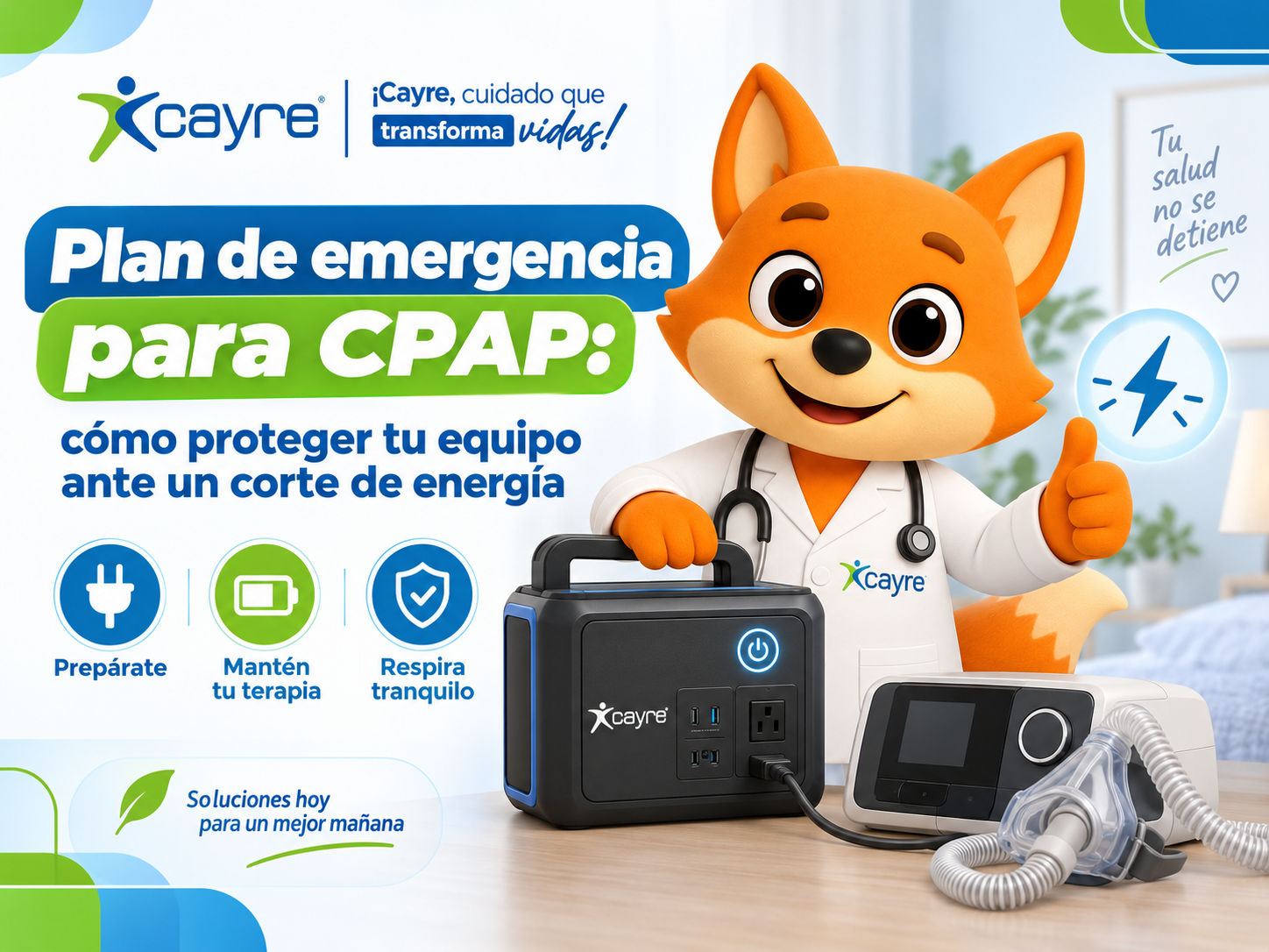 Plan de emergencia para CPAP ante cortes de energía y otras emergencias