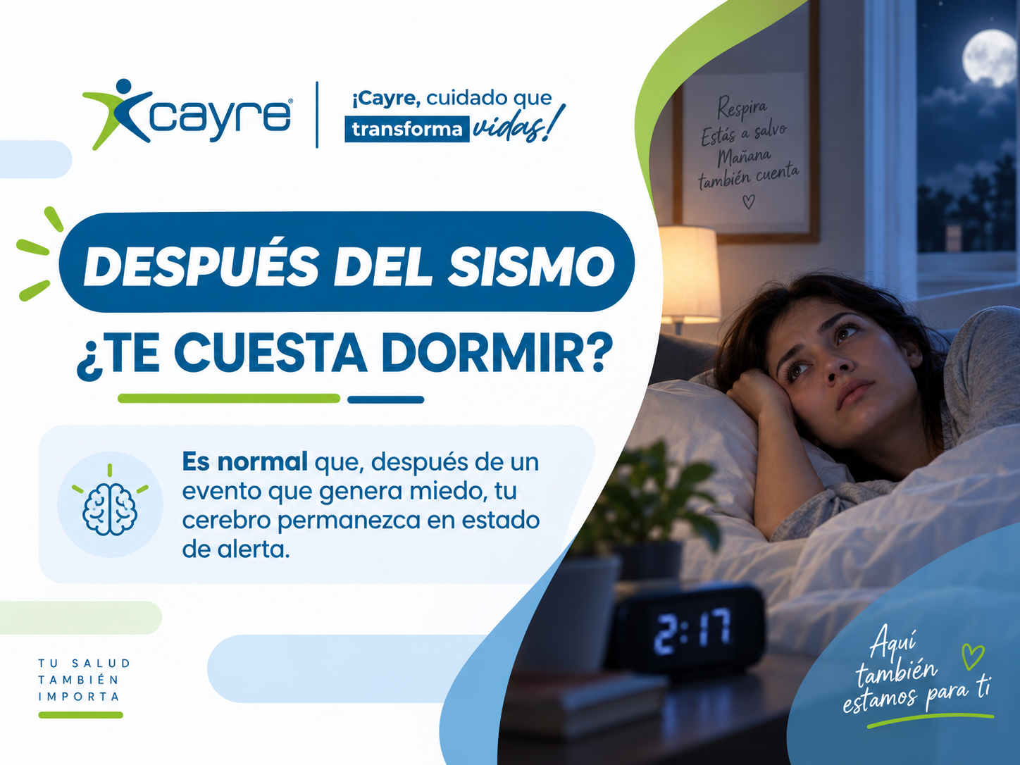 Dificultad para dormir después de un sismo y recomendaciones para recuperar el sueño