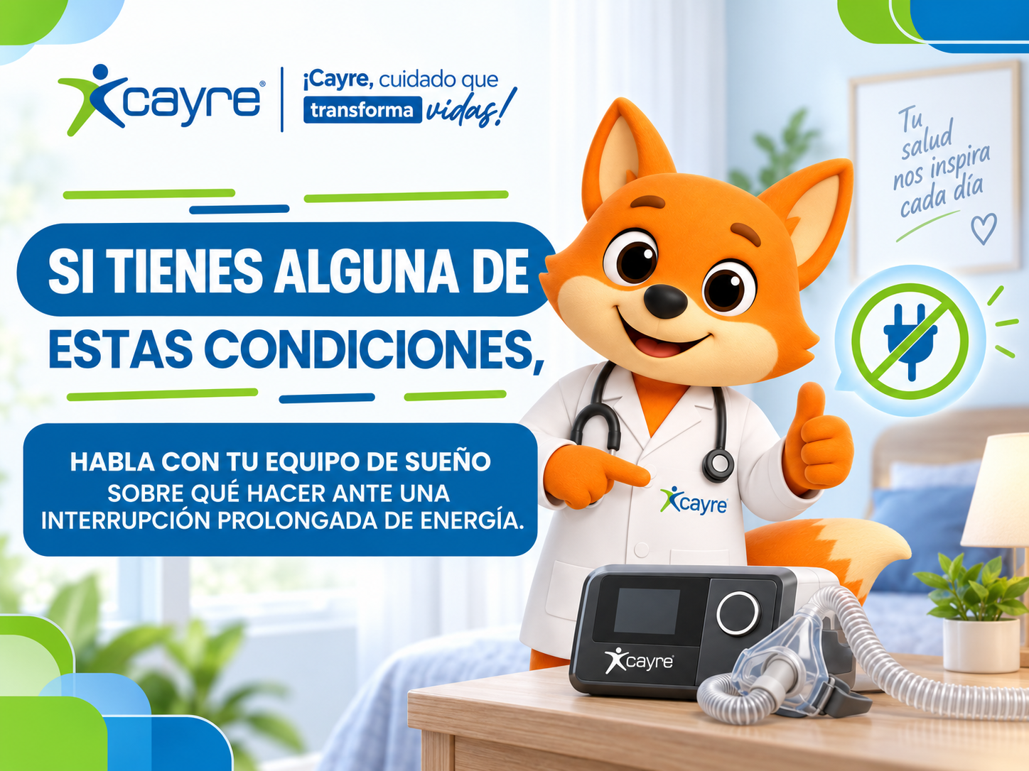 Kit de emergencia de sueño para pacientes con CPAP, BiPAP y soporte respiratorio